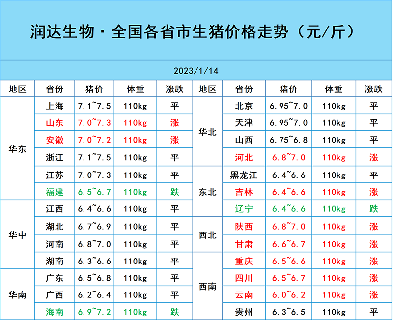 1月14日猪价行情